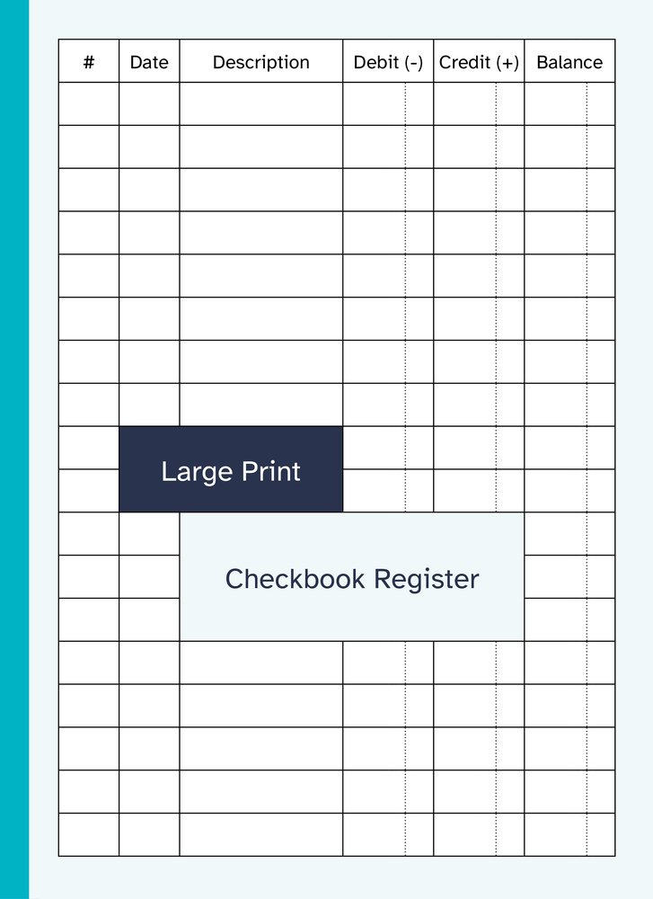 Large Print Checkbook Register book cover