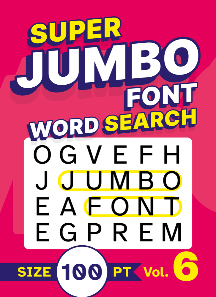 Super Jumbo Font Word Search Volume 6 cover